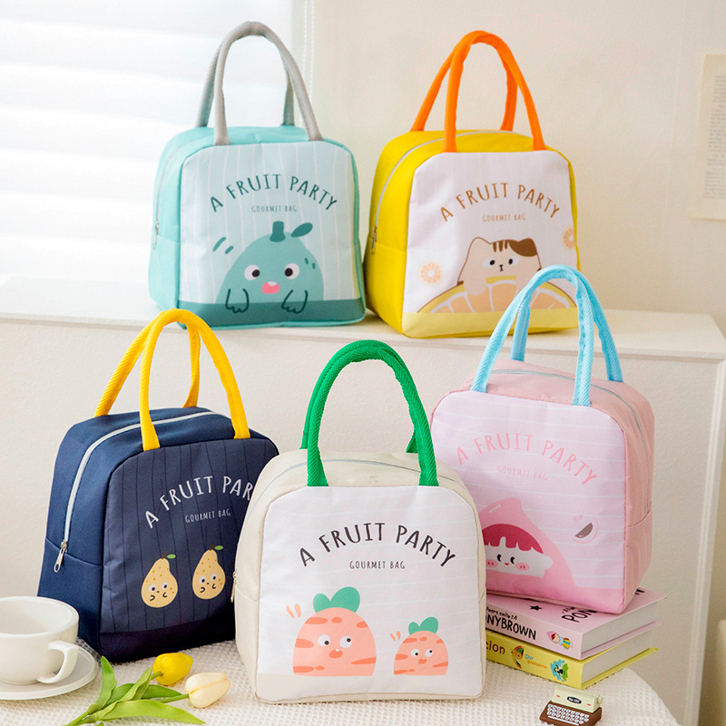 New fruit party lunch box bag portable large capacity insulation bag student office worker lunch bag outdoor picnic bag