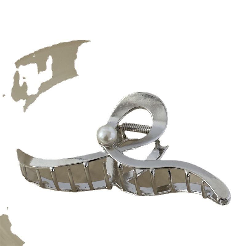 Nischendesign Wellenperlen-Haarnadel Modische, elegante Haarspange für den Hinterkopf, Haarspange mit Haifischclip für kalten Wind, Haarschmuck für Damen_voghion.com