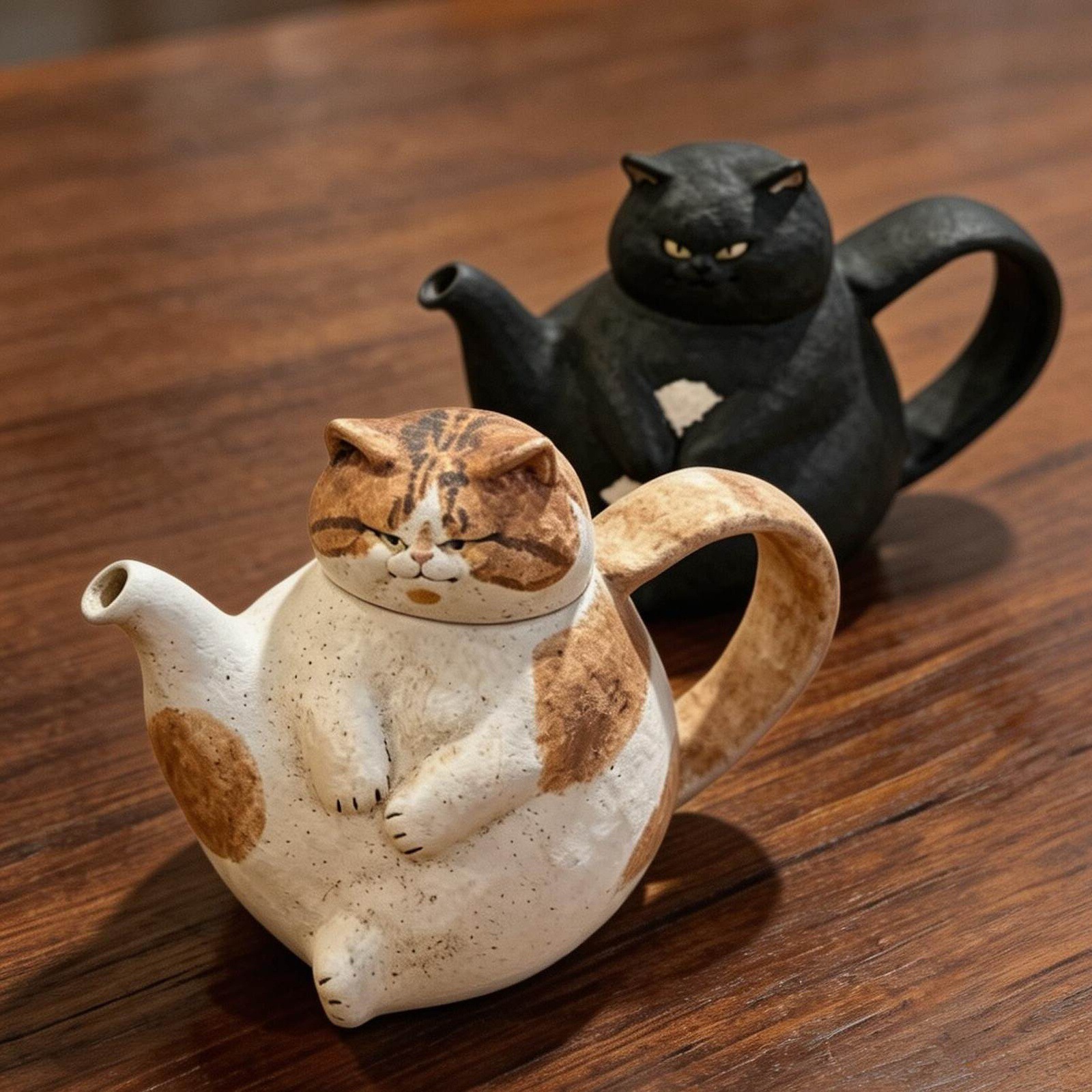 Cute Cat Ceramic Teapot and Teacup Set for Home, Living Room, Office, Tea Making Set, Gift