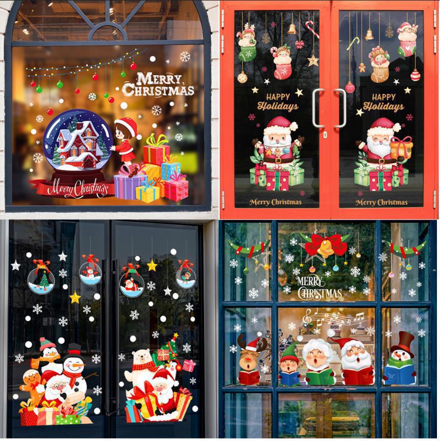2025新款亚马逊圣诞节贴纸卧室客厅墙面平安夜圣诞节装饰自粘墙贴