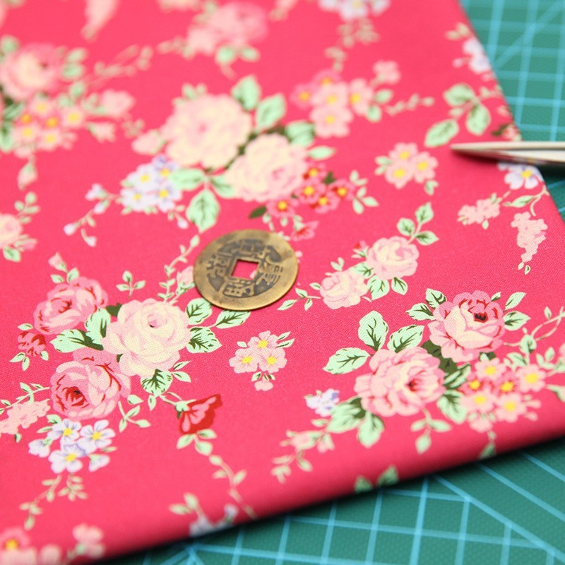 Tela de bordado hecha a mano para patchwork DIY, tela de bordado Lu, tela de bordado de moda, tela floral de algodón para punto de cruz y muñecas.