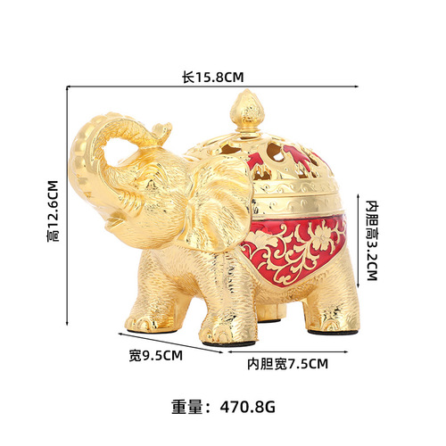 Factory direct sales of new simple European-style elephant incense burner with high-leg shape extending dining table, living room, entrance hall, incense burner ornaments