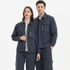 春と秋の新作作業服スーツ紳士服汚れにくい耐摩耗性工場服自動車修理工事現場長袖卸売労働保護服