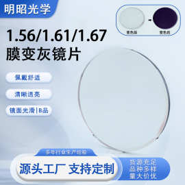 丹阳厂家直供1.56非球面近视基变灰镜片高清防蓝光光学眼镜片