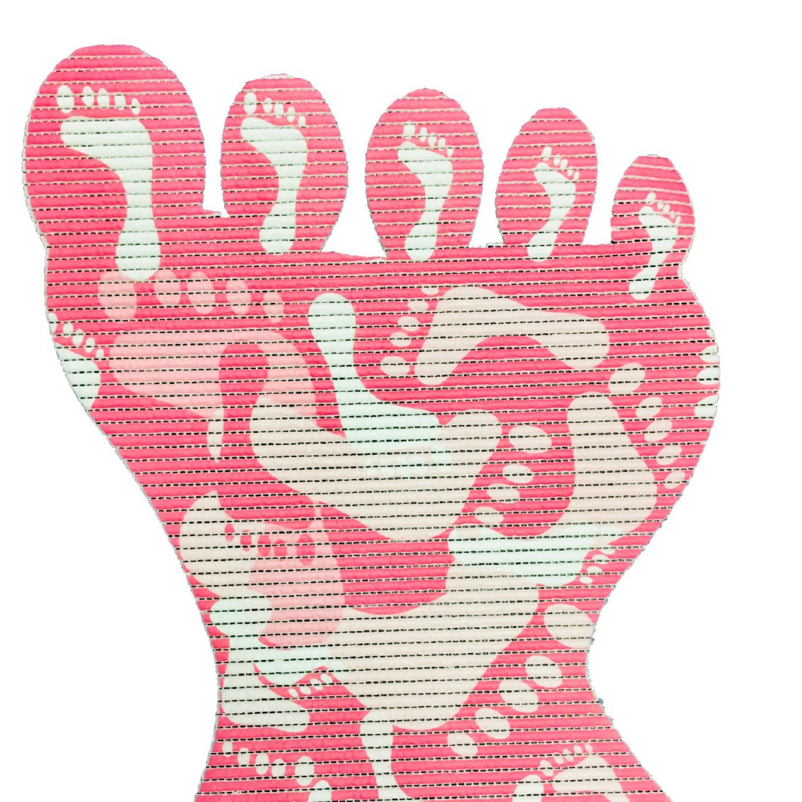 工厂供应：PVC防滑地垫大脚板形状彩色印刷卧室垫浴室垫隔凉