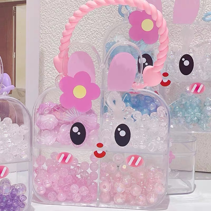 Nuevos niños hechos a mano bolsas de material diy chicas decoraciones joyas para usar cuentas acrílicas juguetes de puzzle image 4