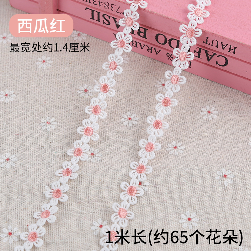 Pequeña flor encaje accesorios ropa decorativa encaje tela hecha a mano DIY agua soluble blanco borla encaje material
