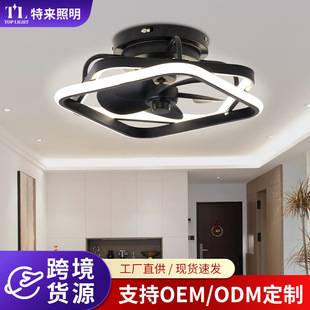 Amazon's New Ceiling Fan Lamp Smart Variable Frequency Bedroom Ceiling Fan Lamp Silent Restaurant Fan Lamp Zhongshan Lamps
