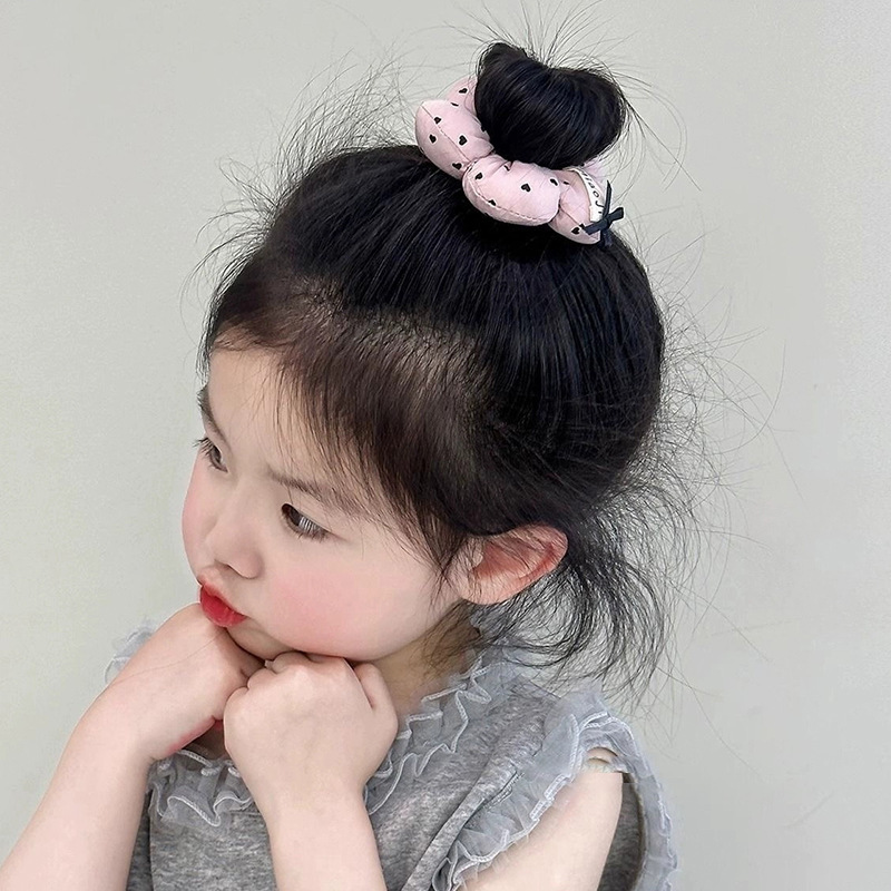 韩系儿童春夏塞棉花朵马尾头绳亲子款布艺五瓣波点花朵发圈大肠圈|undefined