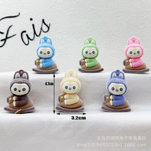 毛绒拉布布钥匙扣盲盒公仔挂件跨境潮玩拉布布小绵羊钥匙扣小挂件