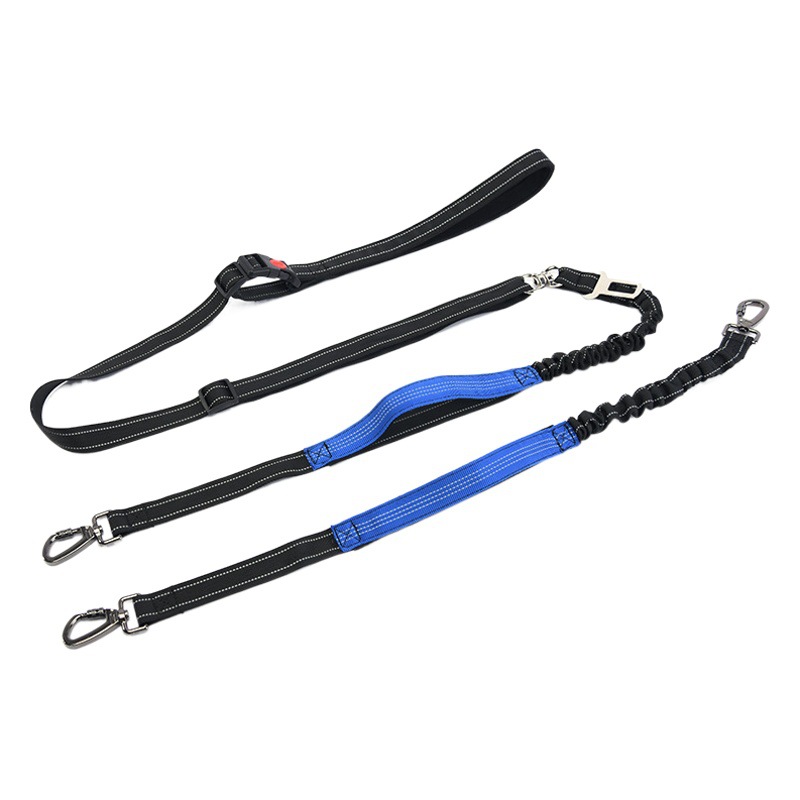 Cuerda de tracción para mascotas, cuerda para perros, uno para dos perros, cadena para perros de dos cabezas, cinturón de seguridad de automóvil telescópico a prueba de explosiones para exteriores al por mayor