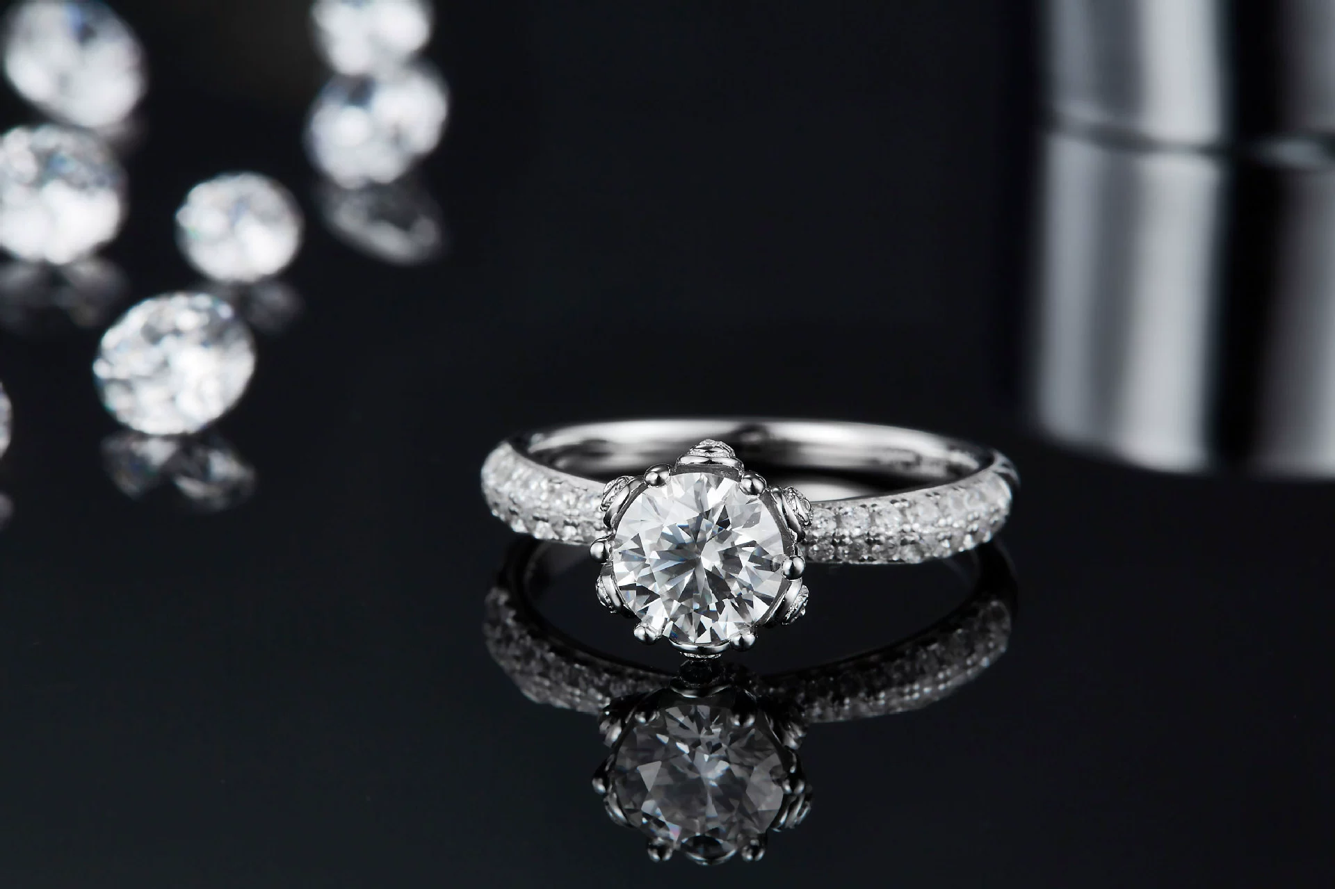 华莎珠宝 Ring with stone, classic accessory for St. Valentine's Day, 1 carat