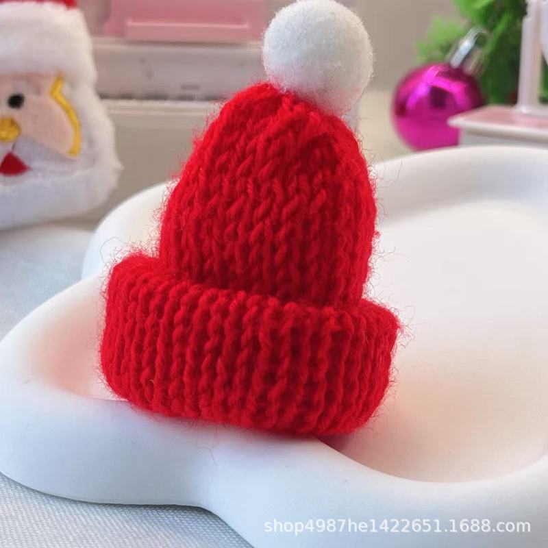 クロスボーダークリスマスクリエイティブミニウール帽子毛玉手作り DIY ジュエリーアクセサリーニット帽子卸売|undefined