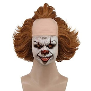 European and American anime clown soul pennywise peripheral horror wig Halloween mask head cover Cosplay