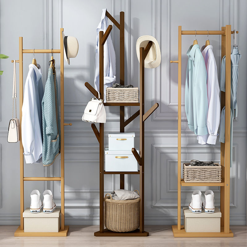 Simple Floor-Standing Coat Rack for Bedroom, Home Storage Clothes Rack, Entryway Clothes Hanger, Multifunctional Storage Rack