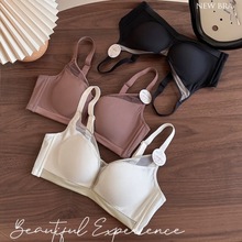 日单桑蚕丝内衣女抗菌透气侧收防外扩薄杯无痕光面舒适文胸罩女