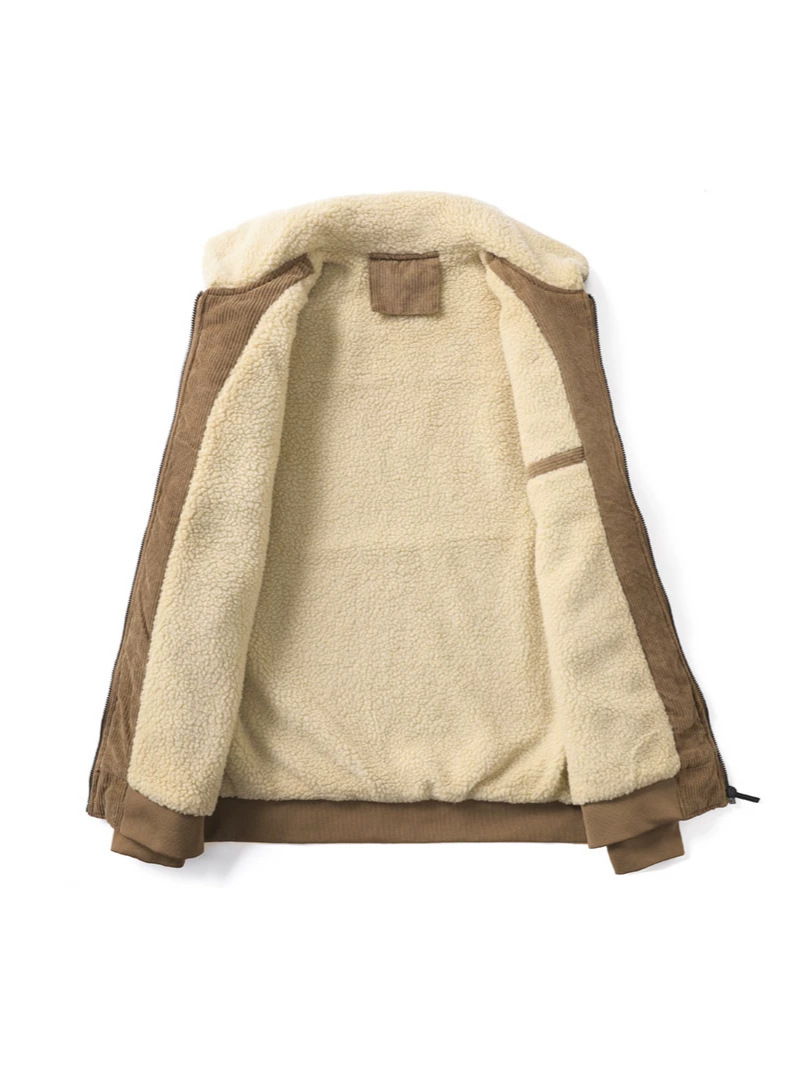 Chaqueta Acolchada de Pana 2113 de Pana y Poliéster Térmico Con Cierre de Cremallera para Invierno image 3