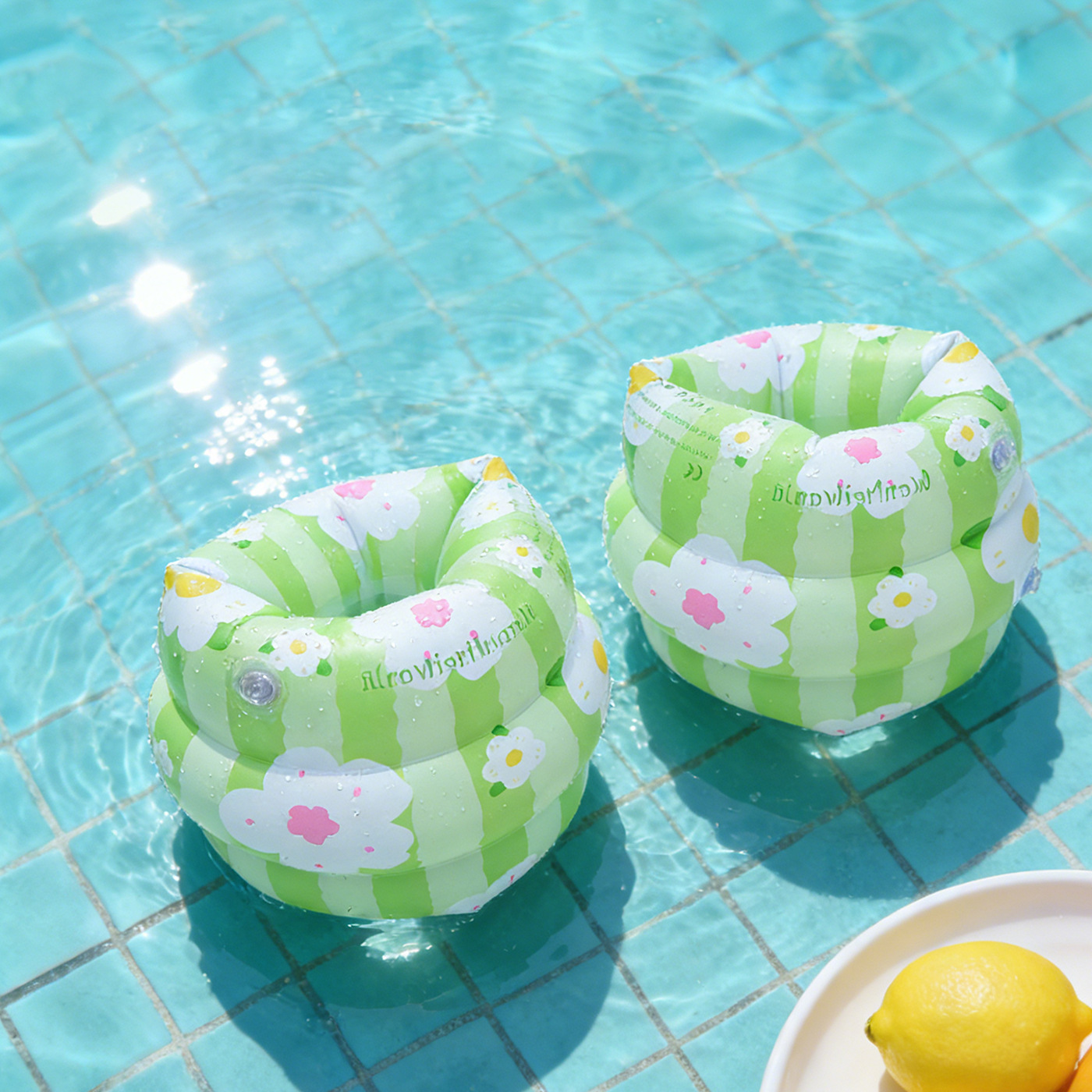 Red Daisy transparente anillo de natación de diafragma, anillo de natación infláble para adultos y niños, anillo de natación de piscina junto al mar