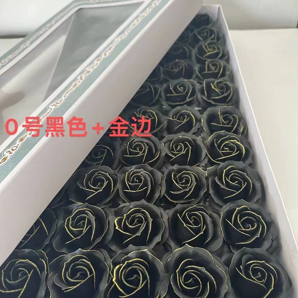 Candid soap flower (black drawing gold edge)