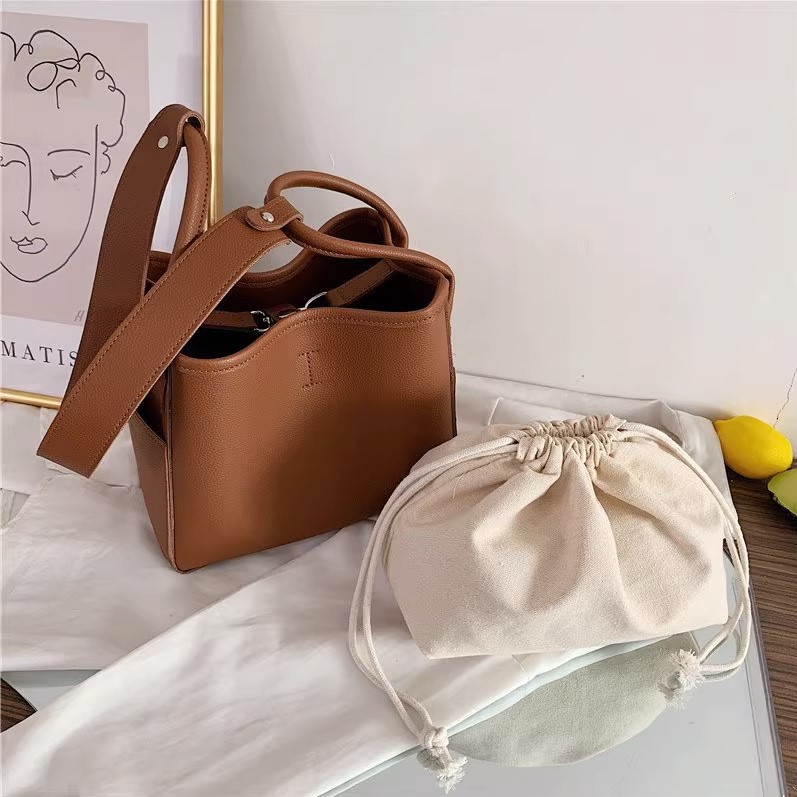 2023新款ins风包包内置帆布袋 纯色简约化妆品收纳袋 环保可水洗