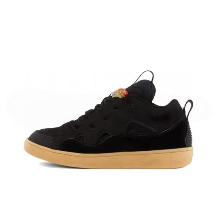 Putian Langfan hombres y mujeres costura de cuero con cordones CURB zapatos casuales deportivos zapatillas de deporte retro zapatos de papá nuevos transfronterizos