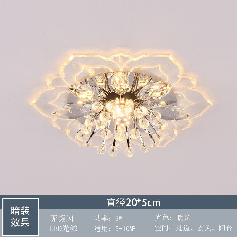 Suministro directo transfronterizo de lámparas de cristal empotradas para el hogar, lámparas de pasillo, lámparas modernas minimalistas para sala de estar, lámparas de techo, lámparas de pasillo, muebles para el hogar