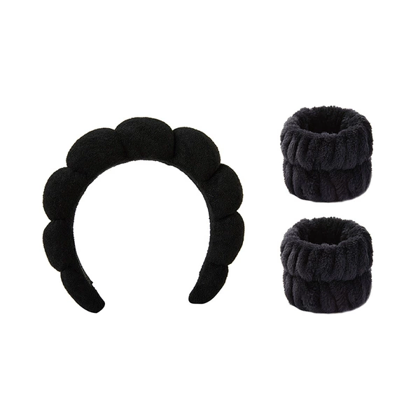 B-036-Black headband + pair of wrist straps