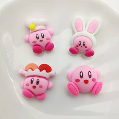 新款卡通星之卡比樹脂配件批發 自製髮夾diy手機殼水杯貼裝飾材料