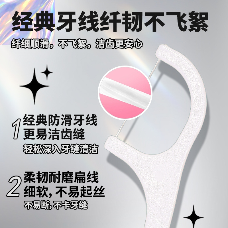 LMLTOP 100 varillas de hilo dental, limpieza oral, varillas de hilo dental blanco, palillos de dientes desechables, hilo fino JJF34