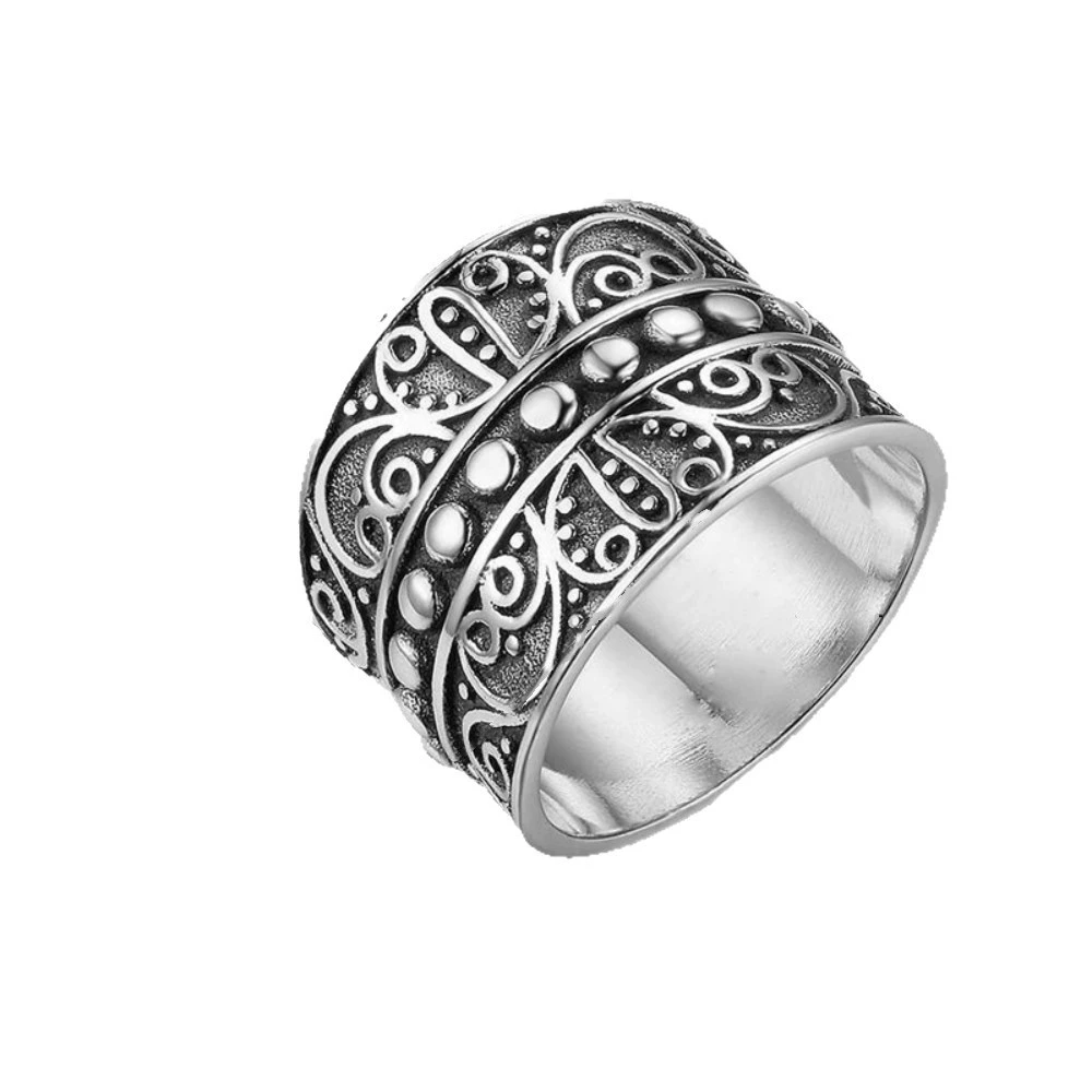 Retro fashionable ring, jewelry, print, boho style