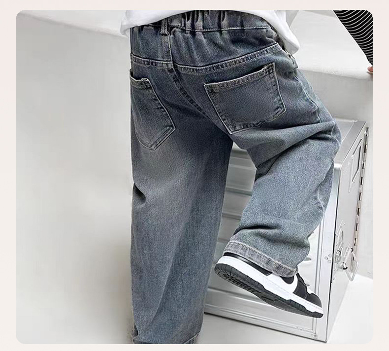 Jeans vintage lavaggio stile dritto per bambini 3-7 anni_voghion.com