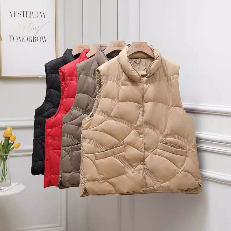 Light and thin short vest with down, plus size
