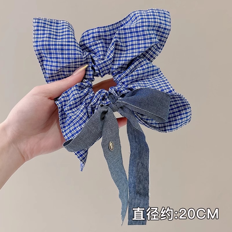 Anillo de pelo de intestino grueso súper grande coreano para mujer 2025 nuevo estilo de alta gama cordón de pelo de encaje plisado temperamento dulce cuerda de cabeza de flor