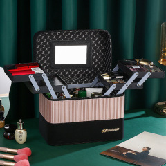 2023 New Cosmetics Storage Box, High-end and Elegant, Hand-held Portable Makeup Box, Instagram Style Advanced Nail Box