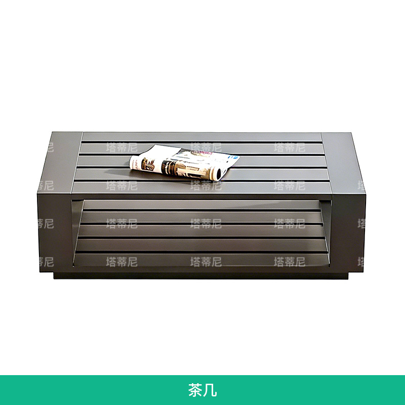 Sofá de teca de alta gama al aire libre combinación de mesa de té patio al aire libre hotel de ocio muebles impermeables y protectores solares