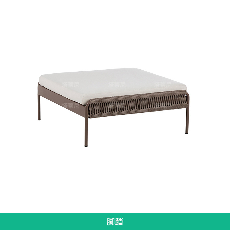 Sofá de exterior para villa, patio, terraza, sala de estar, muebles de ratán para jardín, balcón, conjunto de sofá y mesa de café