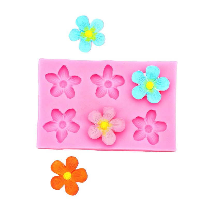 DIY tridimensional pequeña flor silicona fondant molde de yeso aromaterapia jabón hecho a mano conjunto decorativo epoxi molde