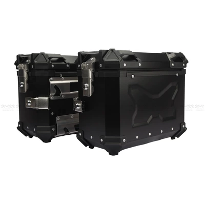 Motorcycle trunk aluminum alloy side box - 35l-side-box-embossed-black