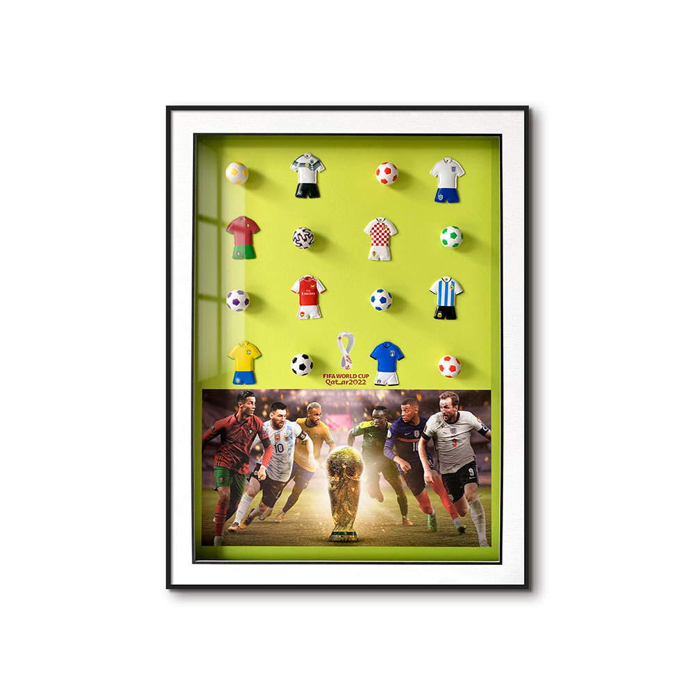 Copa del mundo de fútbol decoración de pinturas recuerdos regalos de los fanáticos dormitorio de los niños mural junto a la cama pintura física tridimensional