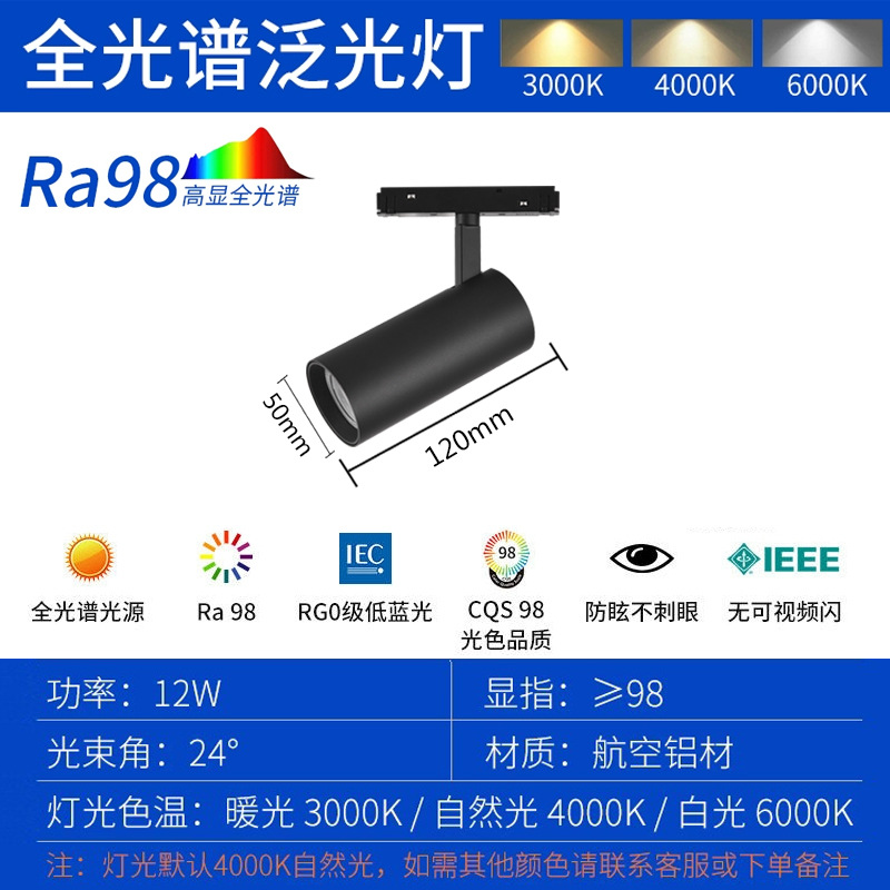 50*120mm track light 12w (three years warranty, RA>95)