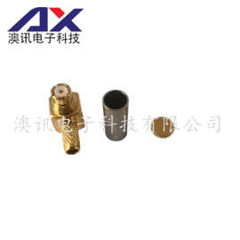 SMP-C-KW1.5射频同轴连接器 镀金SMP弯母头连接器压接RG316