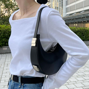 Personalized Retro Crescent Bag 2024 New Simple Fashion All-match One-shoulder Underarm High-end Texture Niche Handbag