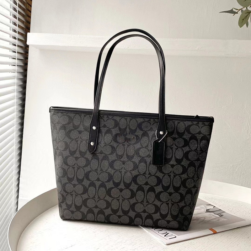Big Brand Bag Coco Home Tote Bag Color Contrast City30 Large Capacity Women's Bag Single Shoulder Portable Fashionable Simple Zipper Big Brand Bag Coco Home Tote Bag Color Contrast City30 Large Capacity Women's Bag Single Shoulder Portable Fashionable Simple Zipper