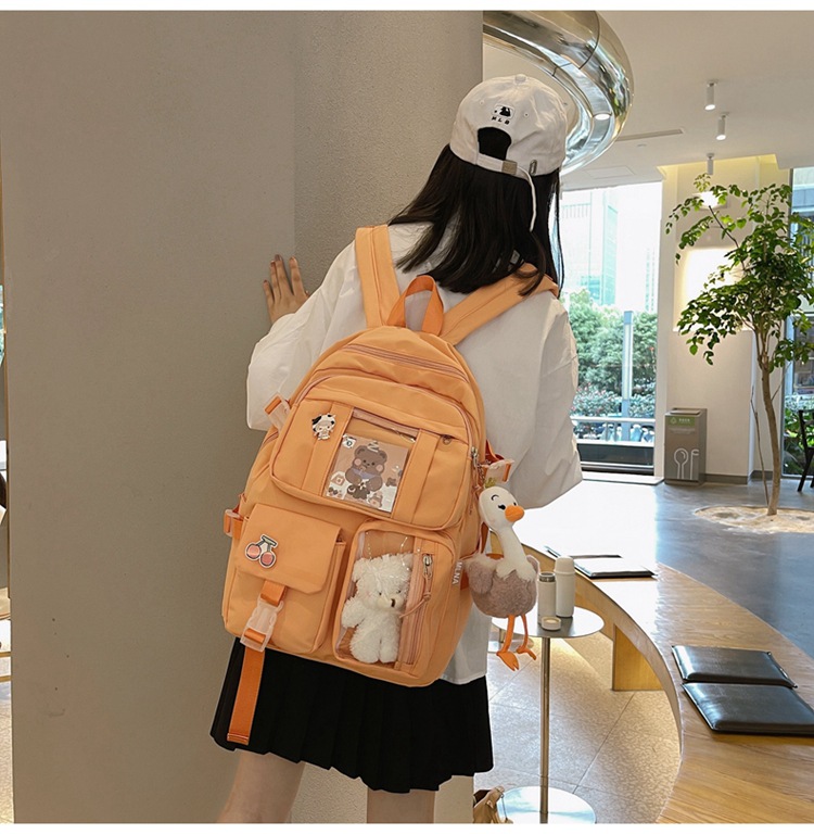 Korean Transparent Colorful Cartoon High School Backpack Wholesale Nihaojewelry display picture 13