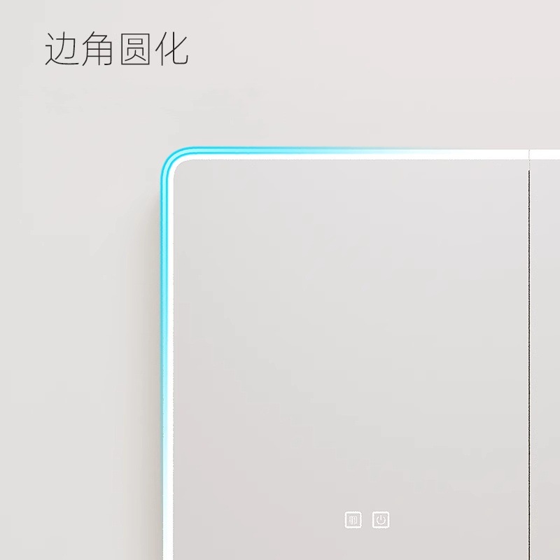 gabinete de espejo de baño de arco de aluminio espacial gabinete de almacenamiento inteligente gabinete de espejo de baño tipo pared colgante de niebla con iluminación caja de espejo de vestuario