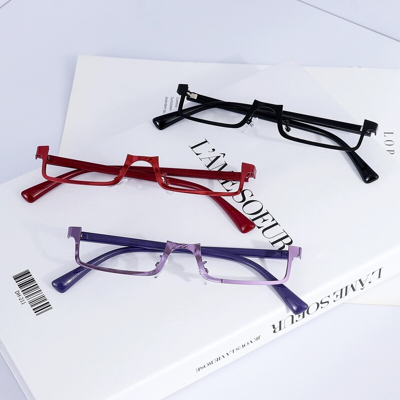 Lolita Cyberpunk Half-Frame Glasses Frame Props Subculture Y2K Accessories Cosplay Two-Dimensional Lolita