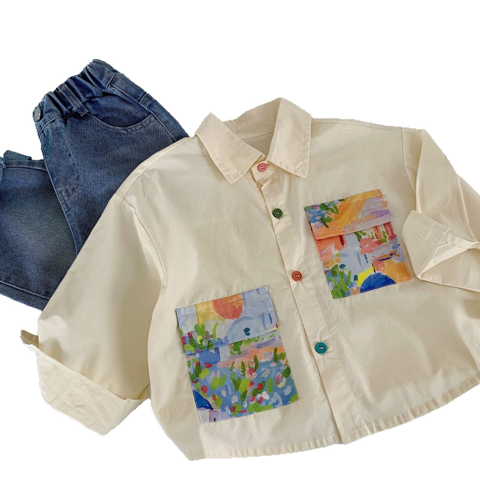 Camisas para niños Mai Bao 2025, otoño nuevo estilo para niños y niñas, camisas de etiqueta extranjera, ropa de otoño para bebés, ropa interior para niños