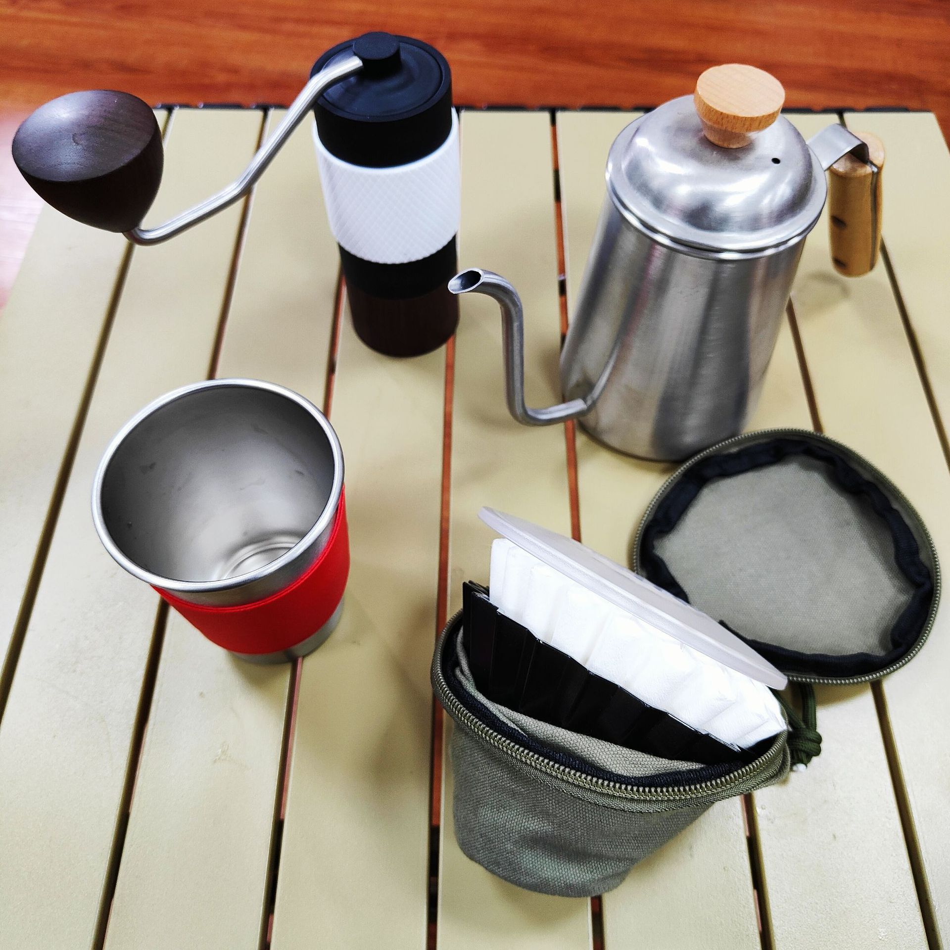 Pastel de papel de filtro caja de almacenamiento de molienda a mano bolsa de almacenamiento de café bolsa conveniente acampar al aire libre mano café bolsa de viaje