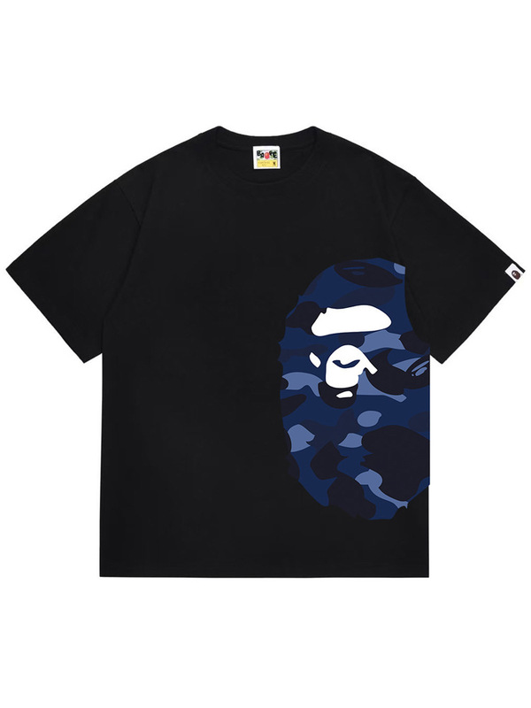 Summer New Trendy Brand Bape Ape Head T-Shirt for Men and Women, Loose Fit, Cross-Border Trade Camouflage Shark Short-Sleeve Top