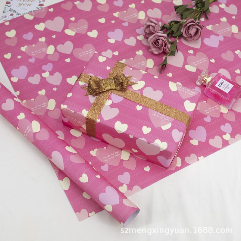 Nuevo Día de San Valentín qixi amor simple para enviar novia mamá regalo caja embalaje papel decoración material